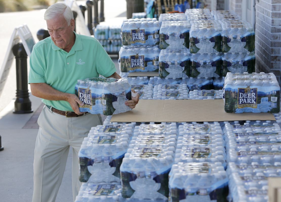 Residents stock up on supplies at a Harris Teeter grocer in the Isle of Palms, South Carolina.