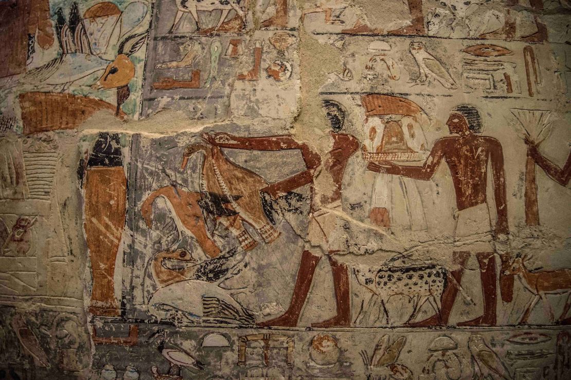 Inside the tomb of Mehu in the Saqqara necropolis.