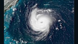 Hurricane Florence is shown in a satellite image from Tuesday afternoon.