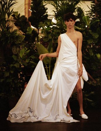Essentially a women's fashion line for men, Hotel Palomo plays with the definition of gender with a flamboyant design.