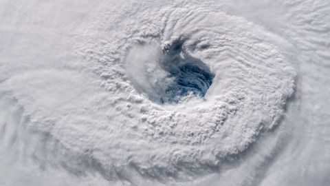 The massive eye of Hurricane Florence is shown from space in 2018. Forecasters say there is a 70% chance that another major hurricane could make landfall in the US this year.