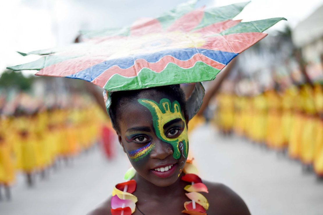 Dancers perform during a carnival in Encarnacion, Paraguay, in February 2017. The nation topped Gallup's positivity charts.