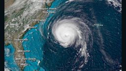 Hurricane Florence is shown in a satellite image from Wednesday afternoon.
