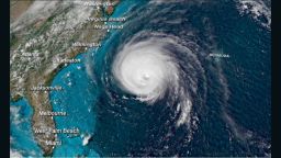 Hurricane Florence is shown in a satellite image from Wednesday afternoon.