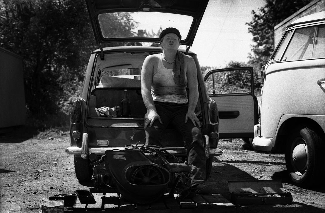 "Marlene Resting with a Beer, Oregon" (1974)