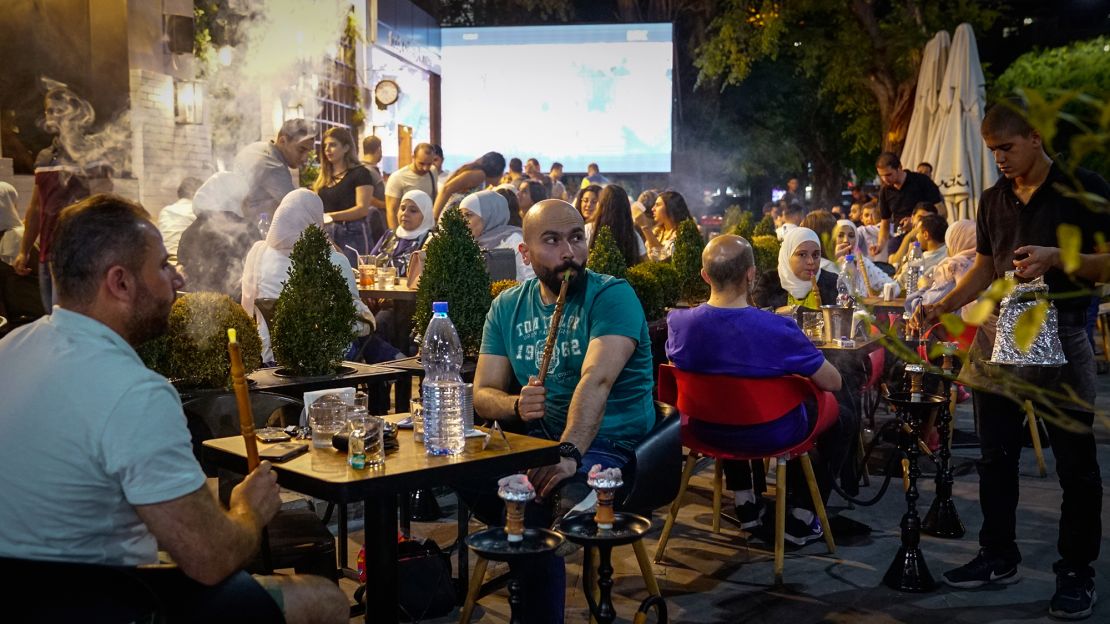 This busy sheesha bar is one of several new restaurants that have cropped up in Damascus's Shaalan area. 