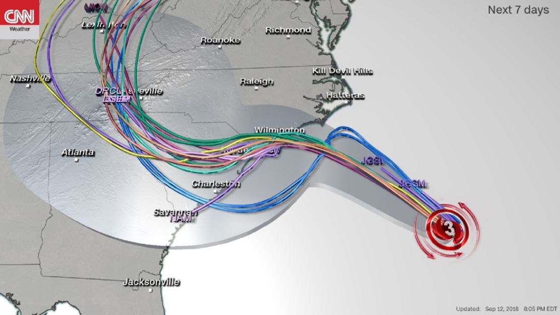 Hurricane Florence Spaghetti Models