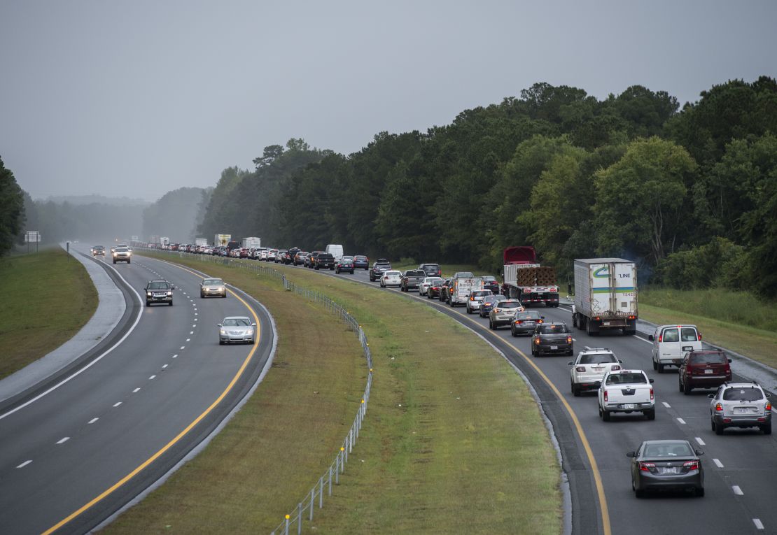 As Hurricane Florence approached in 2017, residents in North Carolina evacuated to escape the danger. Some fear that the economic toll of coronavirus could make it difficult for some to leave this year if necessary.