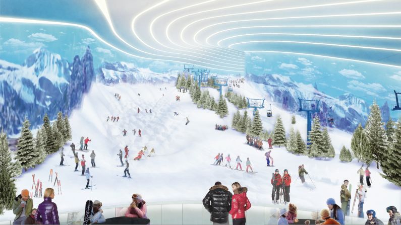 The US doesn't have a single all-year indoor ski and snowboard park with real snow -- but that will soon change. Big SNOW America is an upcoming 180,000 square foot, 12-story indoor resort and part of the American Dream retail complex in New Jersey. After a long gestation period, the resort plans to open in March 2019.
