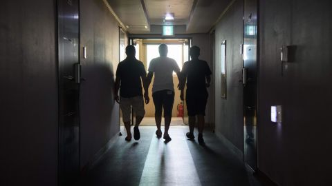 Yemeni asylum seekers in a hotel on Jeju island.