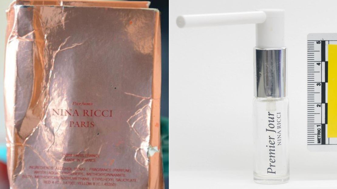 Counter-terrorism police released images of a counterfeit perfume bottle and box connected to the Salisbury attack.