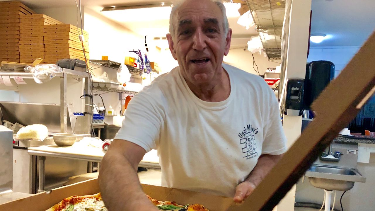 Mikey Zalloum makes pizza Thursday night at his Myrtle Beach, South Carolina, restaurant.