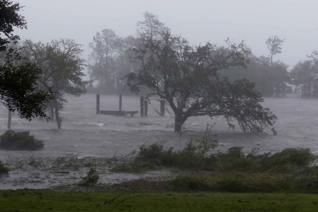 High winds and a storm surge from then-Hurricane Florence hit Swansboro, North Carolina, on Friday.