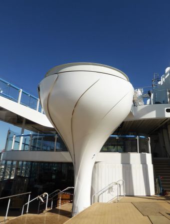 <strong>Cocktails ahoy:</strong> There are some overly opulent touches. For example, the two hot tubs on the pool deck are shaped like giant martini glasses.