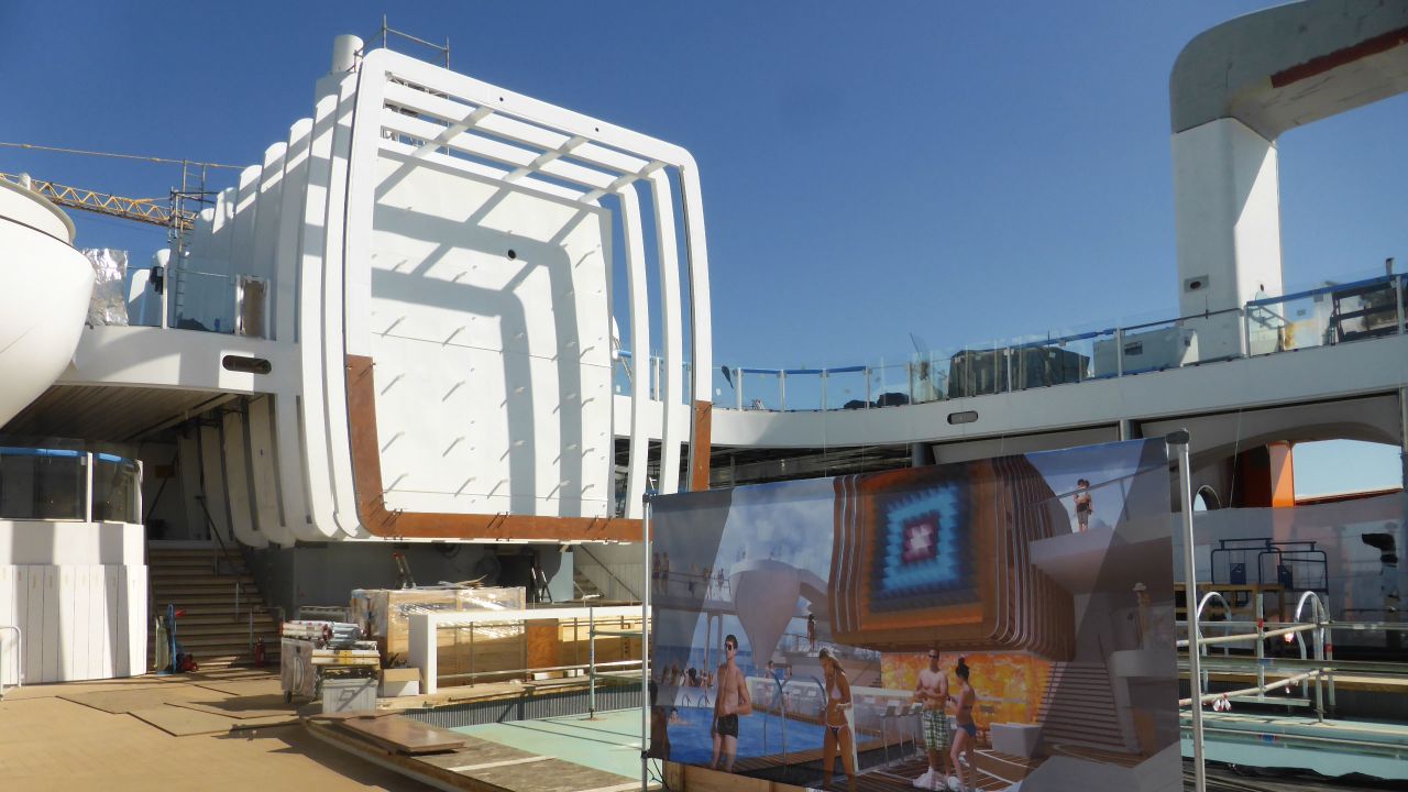 <strong>Moving spine: </strong>One of the most unusual aspects of Celebrity Edge's design is how the spine has been repositioned. "Ships have traditionally been built with what's known as an exoskeleton, so the skeleton's on the outside of the ship," says Fain.