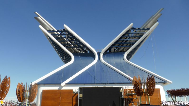 <strong>X marks the spot:</strong> For Celebrity Edge, the spine has been moved to the inside of the ship, allowing floor-to-ceiling windows wherever possible. 