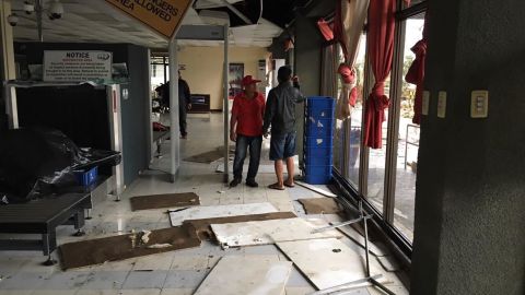 Tuguerarao airport was damaged as Super Typhoon Mangkhut swept past the Philippines.