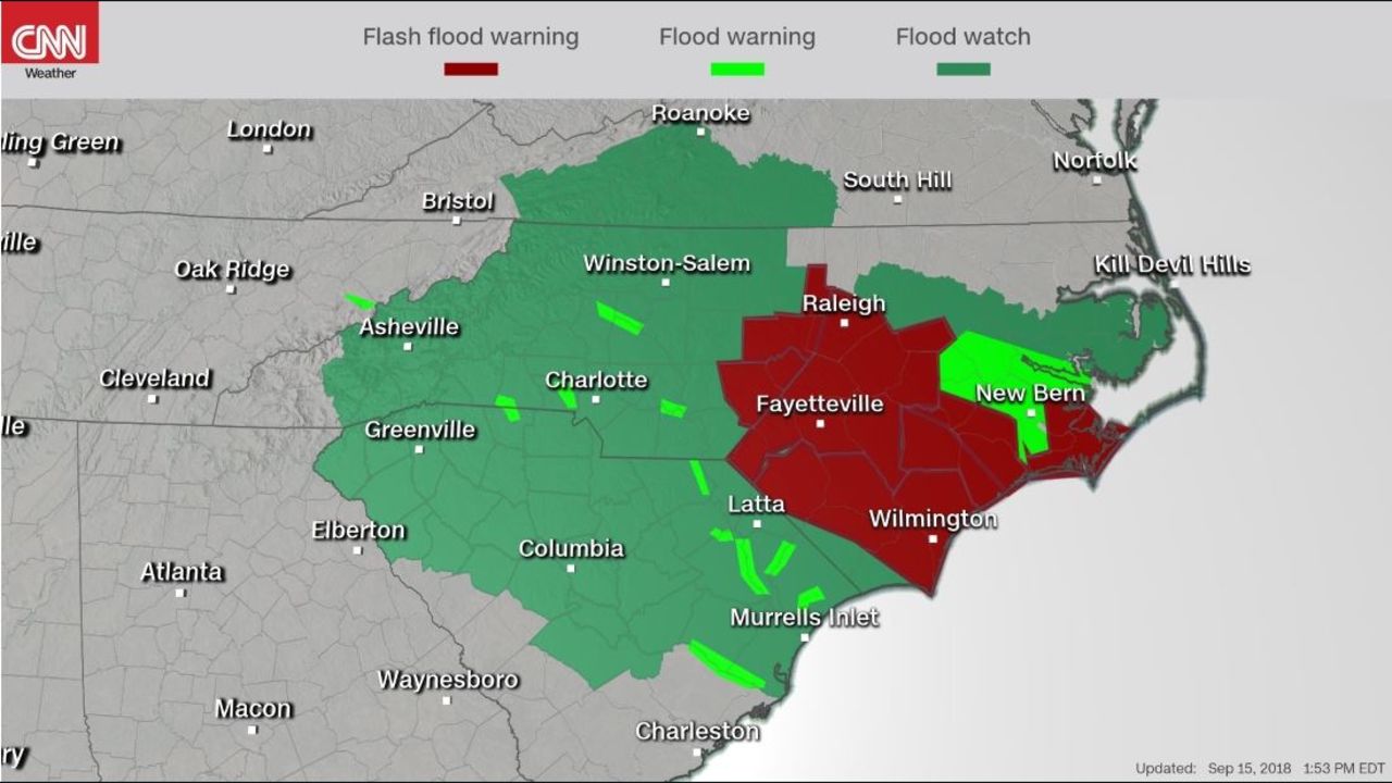 Florence watches and warnings 1:53 p.m. ET 9/15/18
