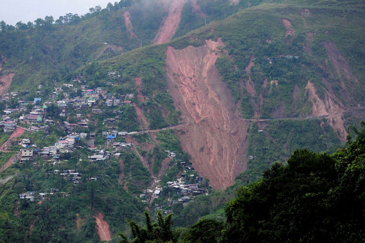 The landslide scarred this hillside.