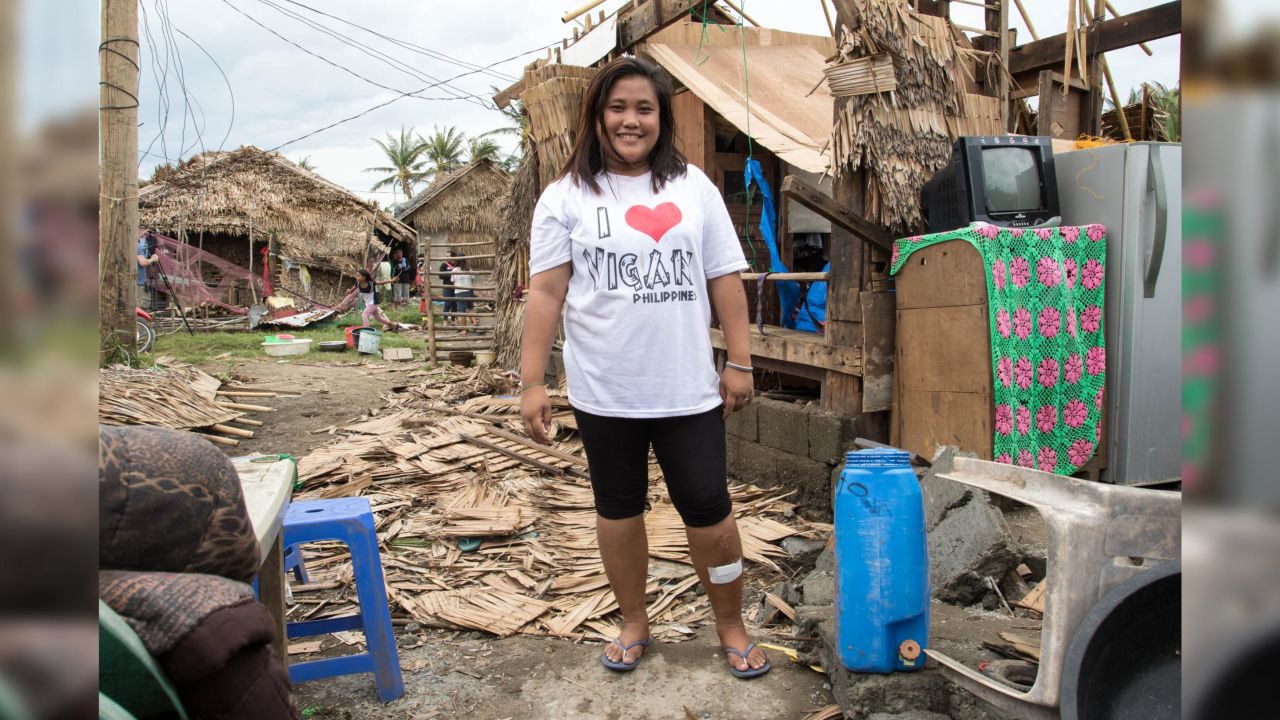 Adelfa Lunato, 23, returned to find her home in ruins.
