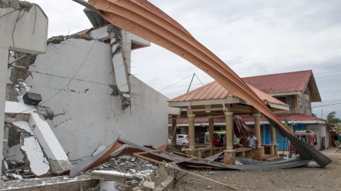 Super Typhoon Mangkhut destroyed a gymnasium used by the  community of Buguey in northern Luzon.