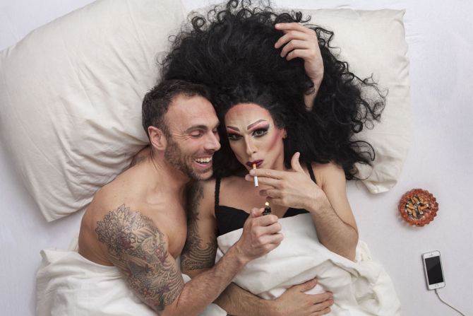 An intimate moment with Dutch drag queen Lolo Benzina.