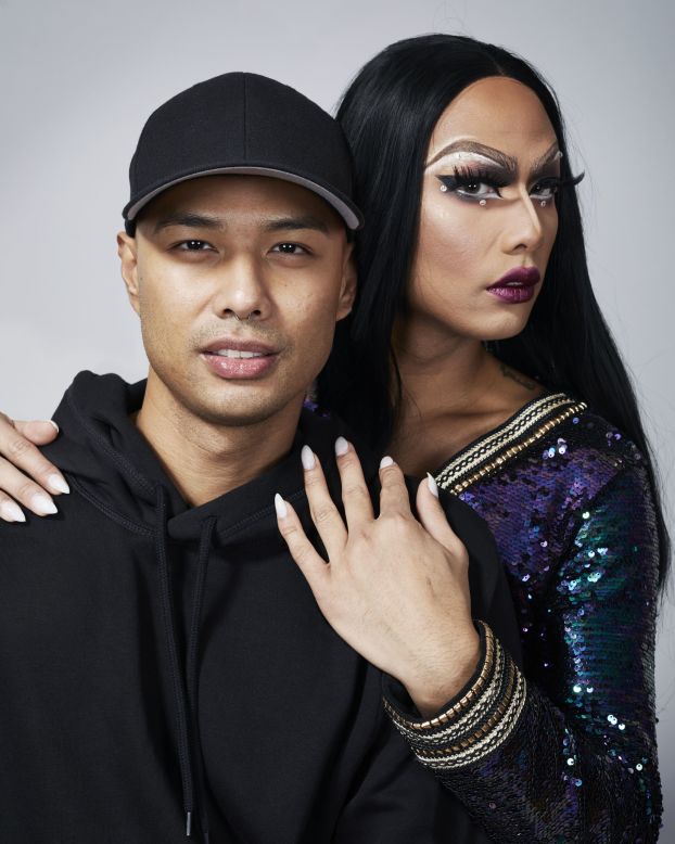 Sergio Conrad poses with his drag queen alter ego, Digna Shei.