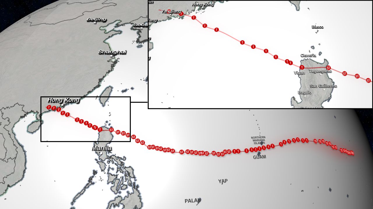 Typhoon Mangkhut's path from September 6 - 17, 2018.