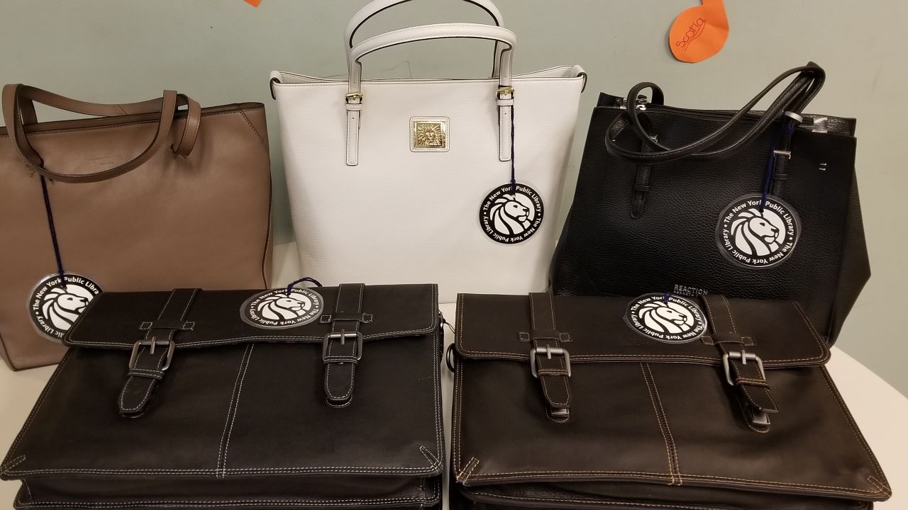 Handbags and cases are available to any librarygoers with no outstanding fines.