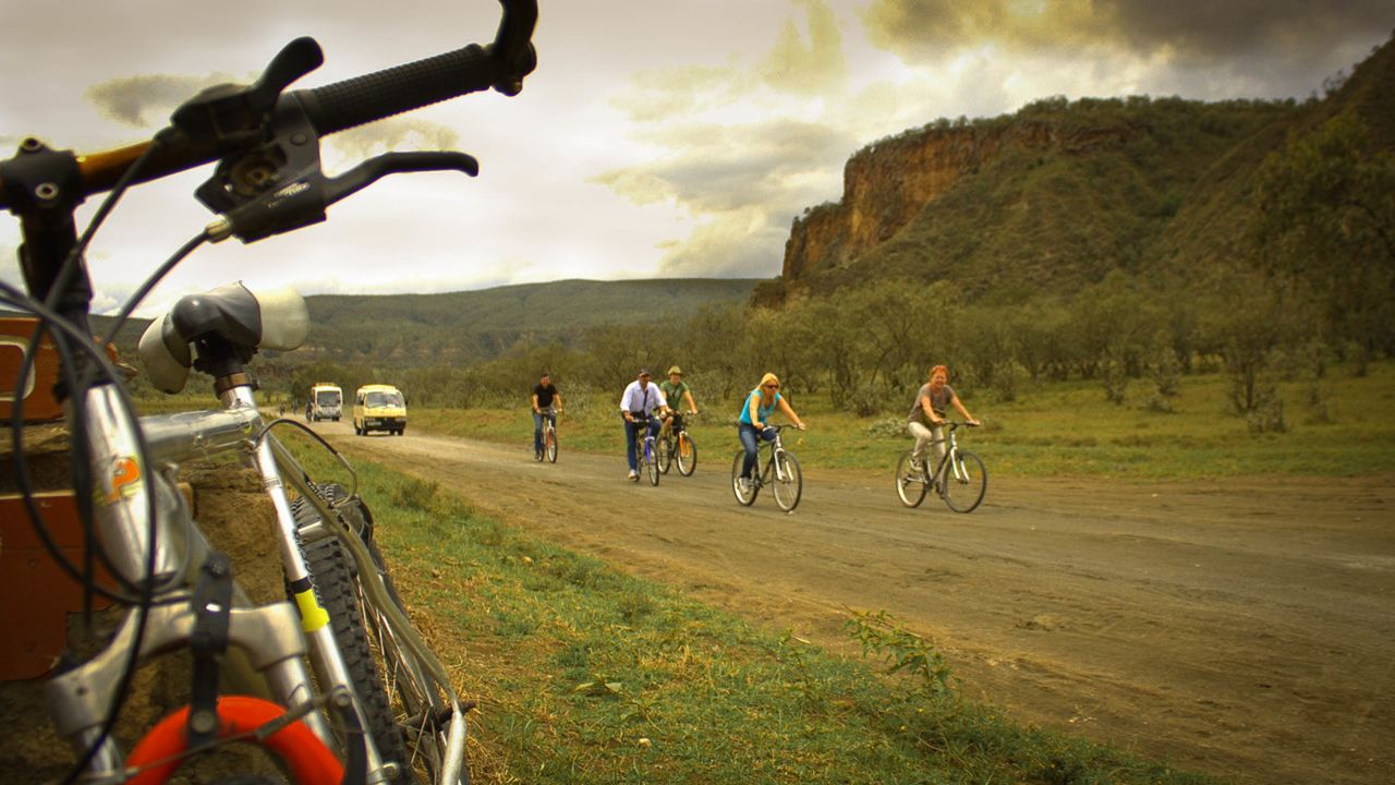 Hell's Gate is located in an African national park where it's safe to cycle. 