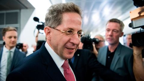 Hans-Georg Maassen, then head of the German Federal Office for the Protection of the Constitution, arrives for a public hearing in Berlin on September 12.