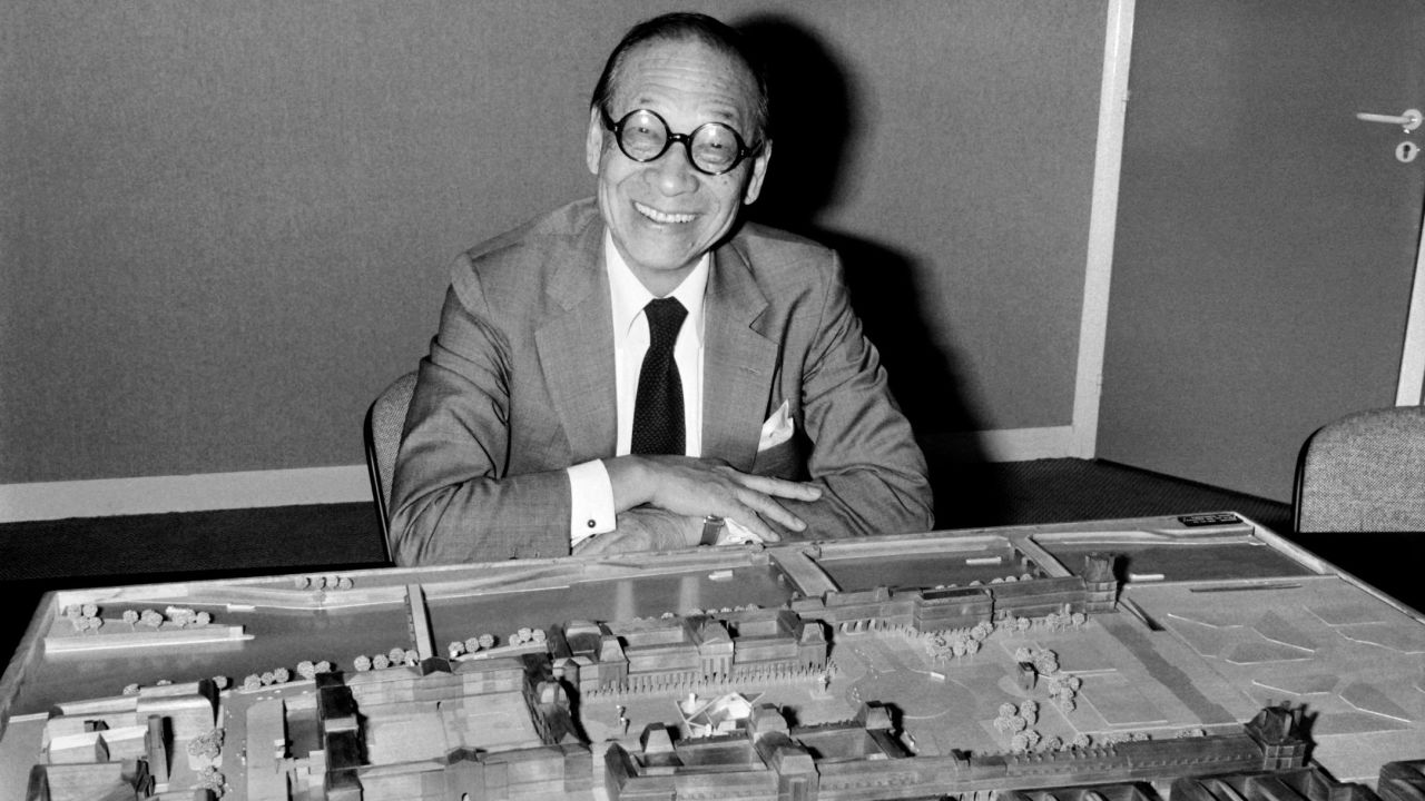Architect I.M. Pei has died at the age of 102. Here, he's seen in 1985 with an architectural model of the Louvre Pyramid in Paris. Click through the gallery to see his life and work in pictures.