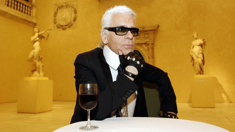 Lagerfeld at a press preview of "Chanel", an exhibition of the history of the fashion House of Chanel, at New York's Metropolitan Museum of Art in 2005.