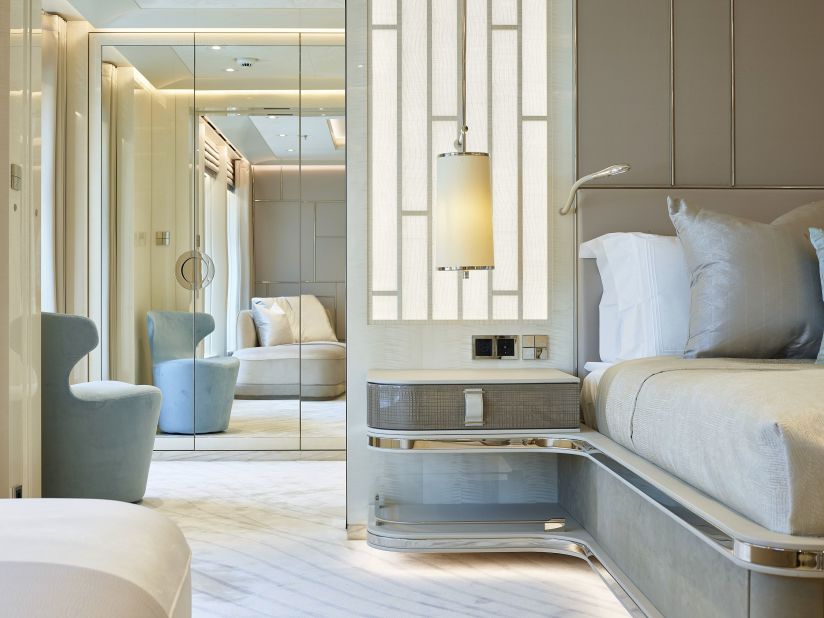 The yacht can accommodate up to 12 guests across six cabins -- which includes a master suite, two VIP staterooms, two double cabins and one twin cabin.