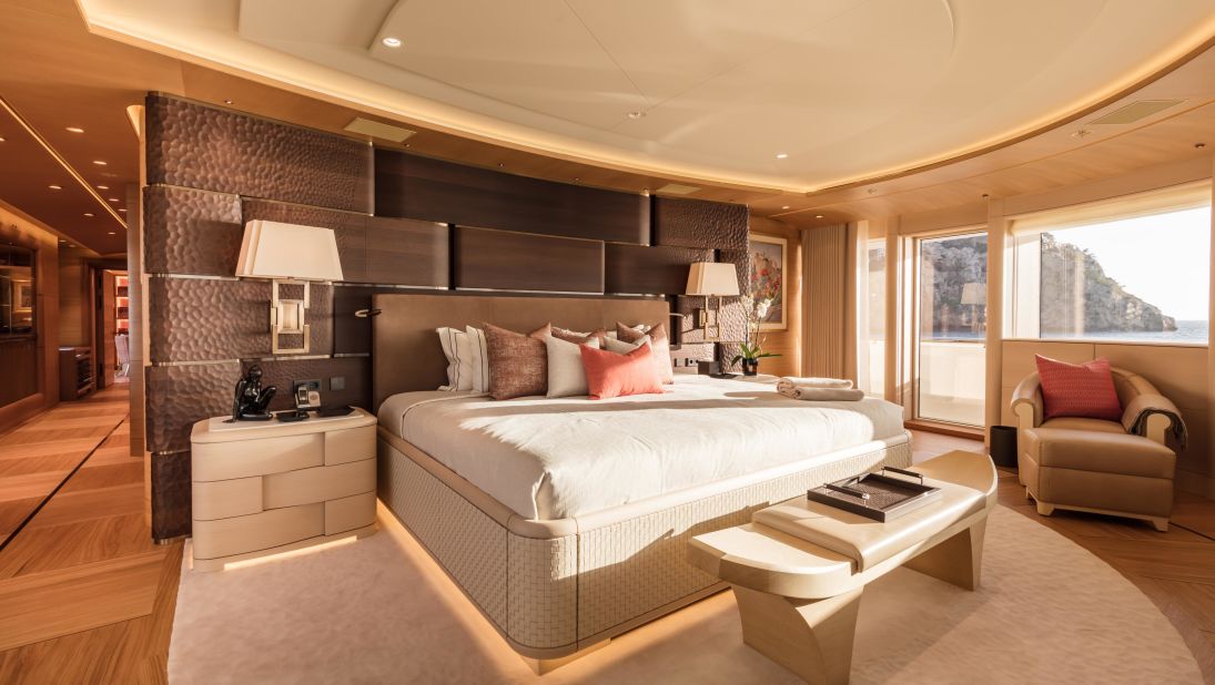 The interior of 83m superyacht, Here Comes The Sun, was also designed by Winch Design.