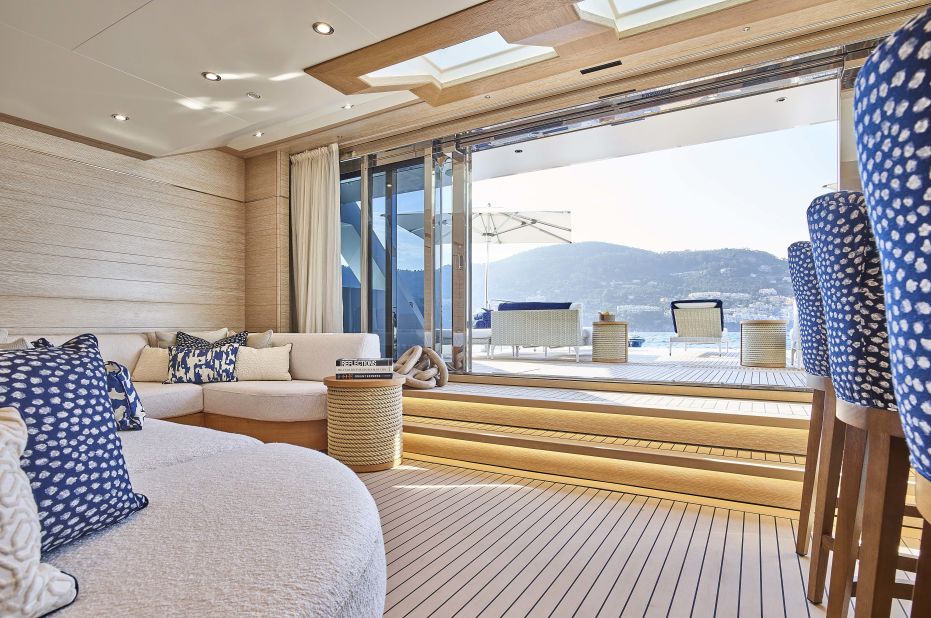 Cloud 9's interior, which exceeds 1,000 square meters features a contemporary beach theme throughout.