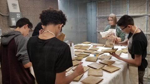The Valley High School shop class made 18 wooden urns.