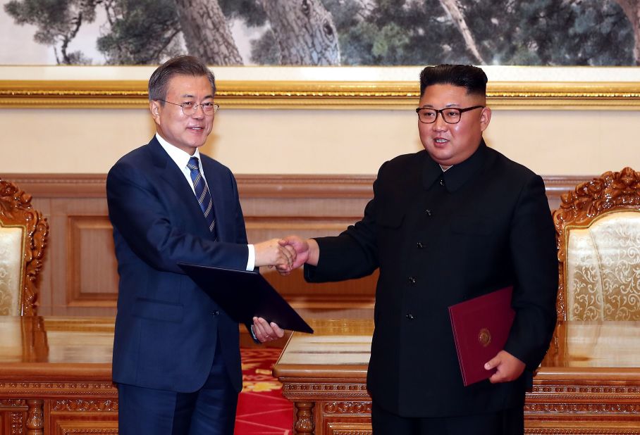 Moon and Kim teased a potential historic fourth meeting between the two leaders, this time in the South Korean capital. The signed agreement stated that Kim would travel to Seoul "as soon as possible," something no North Korean leader has ever done. 