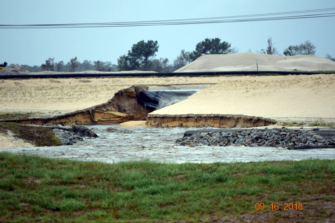 A breach at the L.V. Sutton Power Station outside Wilmington, North Carolina.