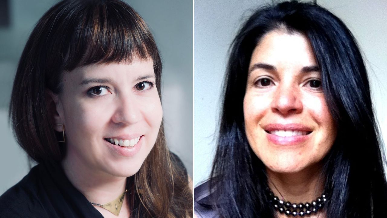 Alejandra Castrodad-Rodriguez (L) and Cristina Roig-Morris (R) of Resilient Power PR are partnering with community leaders in Puerto Rico to build a future that includes renewable energy sources. 