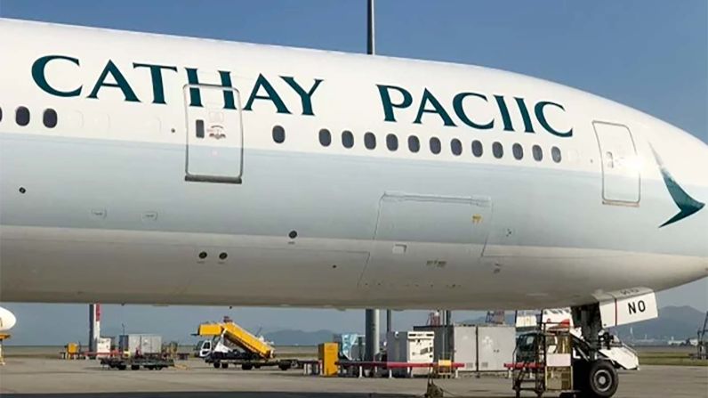 <strong>September:</strong> This photo of an embarrassing spelling mistake on the livery of a Cathay Pacific Boeing 777 went viral. 