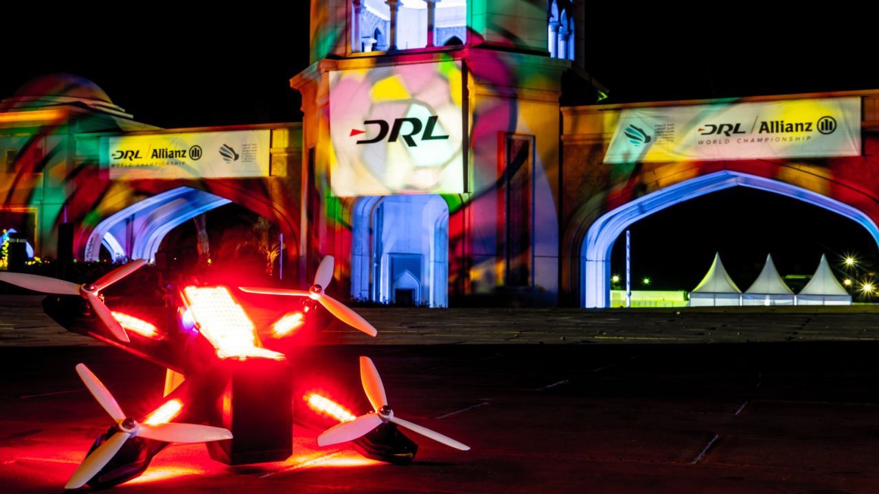 One of the racing drones flown at the grand finale in Saudi Arabia.