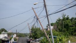 LUQUILLO, PUERTO RICO - SEPTEMBER 19: Light poles listing to the side since Hurricane Maria touched land, on September 19, 2018 in Luquillo, Puerto Rico. Remainders of the natural disaster are easily found all over the island. Hurricane Maria slammed into the island on September 20 resulting in the death of nearly 3,000 people in the months following the storm according to George Washington University's Milken Institute. US President Donald Trump has disputed those the death toll.  (Photo by Angel Valentin/Getty Images)