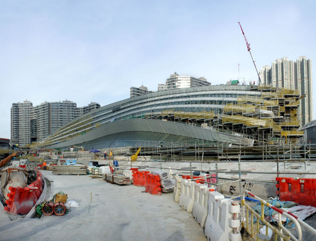 The grass-covered roof of the station will be a pedestrian-friendly park.