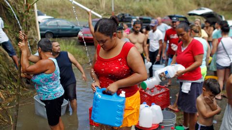 Many Puerto Ricans had no option but to gather water from mountain springs and rivers after the storm, despite the health risks.