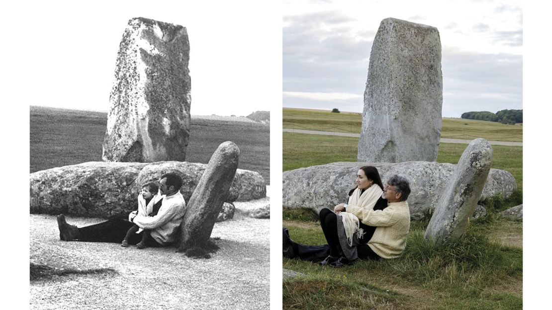 Taney Roniger recreated this shot of herself and her father, this time with her husband.