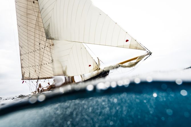 Bernardí Bibiloni captured Marigan 1898, a traditional sailboat, during the XXIV Regatta Illes Balears Clàssics off the coast of Mallorca, Spain.