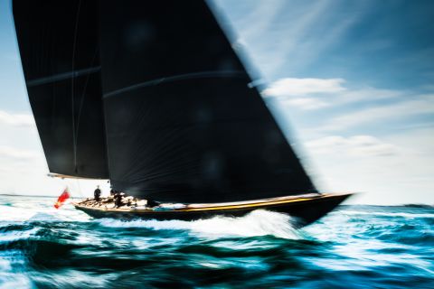 Sören Hese captured a traditional-style boat soaring through the Baltic Sea during the German Classics regatta. 