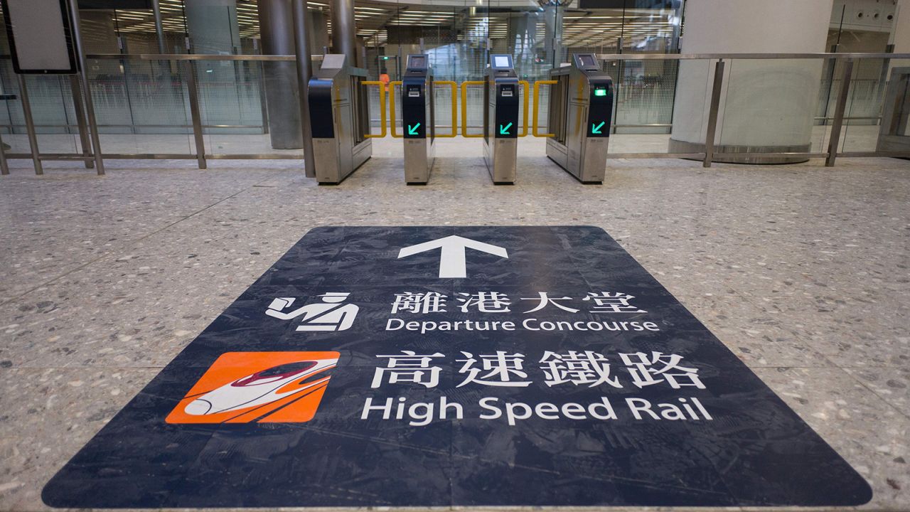 Travelers can clear both Hong Kong and China immigration at a joint checkpoint in West Kowloon Station.