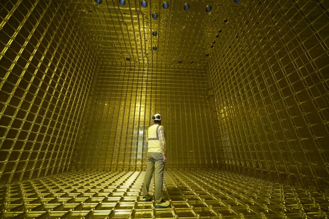 View of the interior of the ProtoDUNE experiment